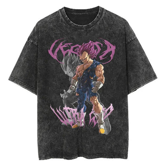 2024Men Tshirt Washed Black Vintage Japanese Anime Dragon (Prat 2)