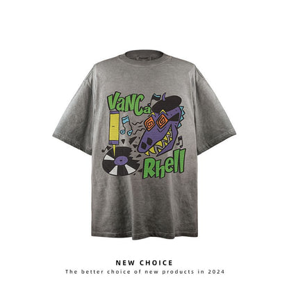 American vintage street T-shirt vintage men's summer loose