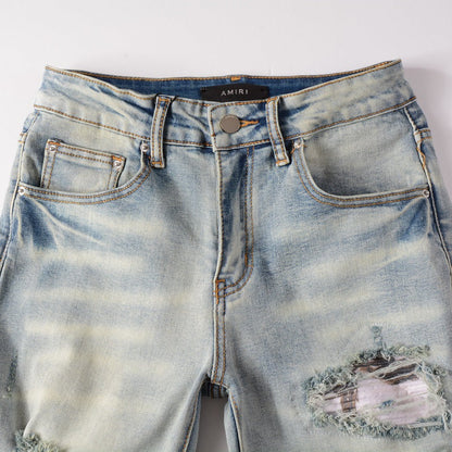 Amiri Jeans Casual Hip Hop Painted Slim Jeans