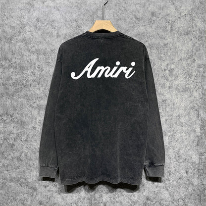 Amiri Long Sleeve Shirt Vintage T Shirt Washed and Worn Vintage Long Sleeve T-shirt