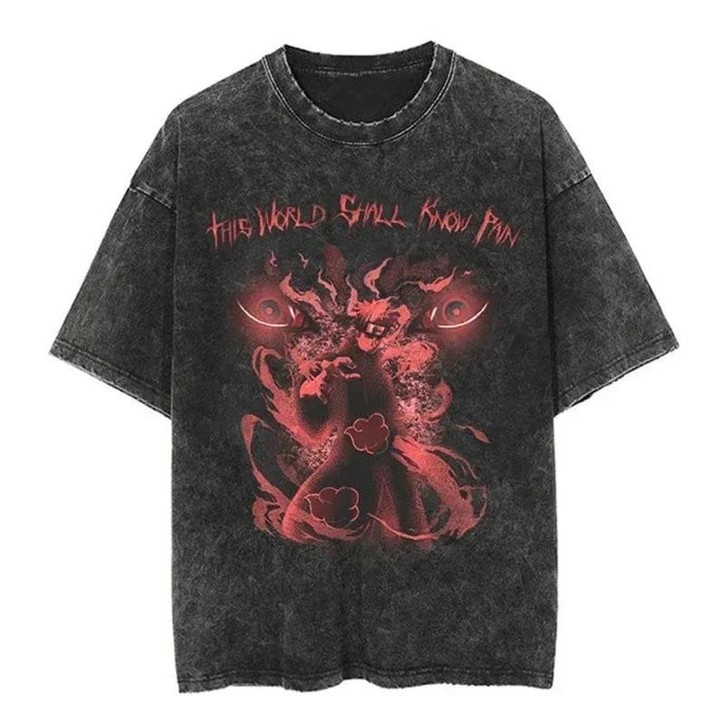 2024Streetwear Tshirt Japanese Anime Graphic Vintage Washed (Part 2)