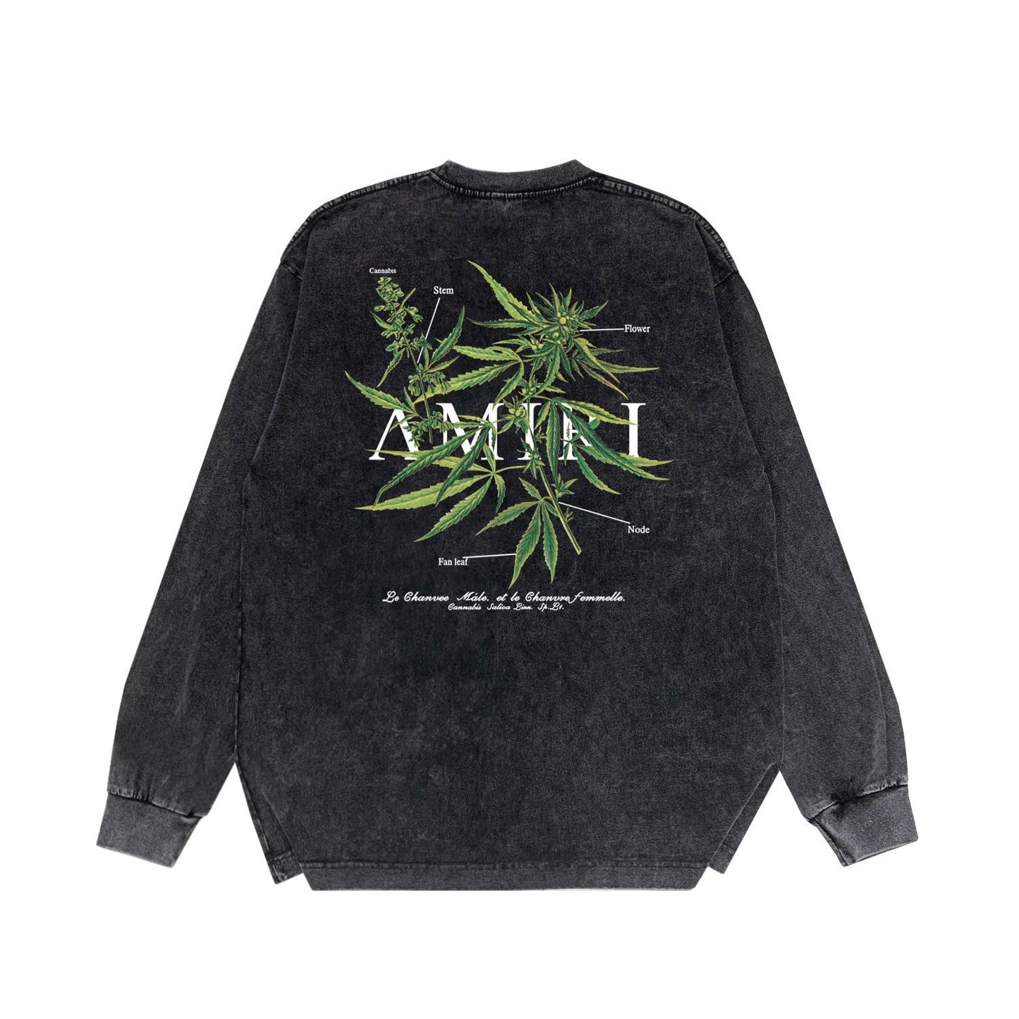 Amiri Long-Sleeve Shirt Plant Pattern Vintage Long Sleeve T-shirt