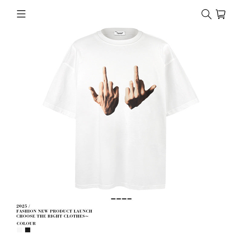 American vintage street T-shirt men's and women's loose tops