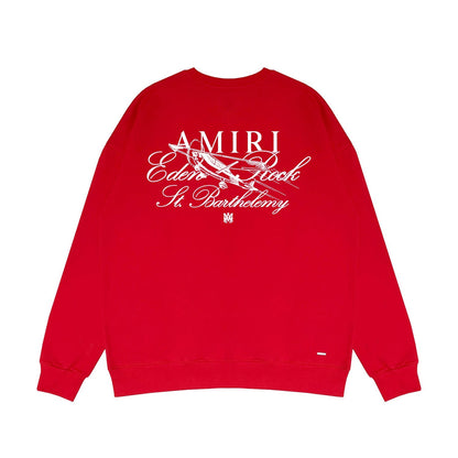 Amiri Long Sleeved Shirt Fashion Brand Crew Sweatshirts round Neck Sweater
