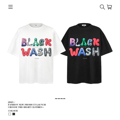 American vintage street T-shirt men's loose casual half-sleeved shirt