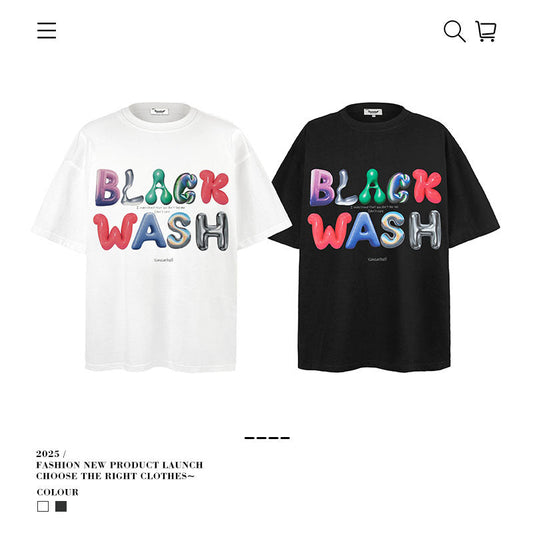 American vintage street T-shirt men's loose casual half-sleeved shirt