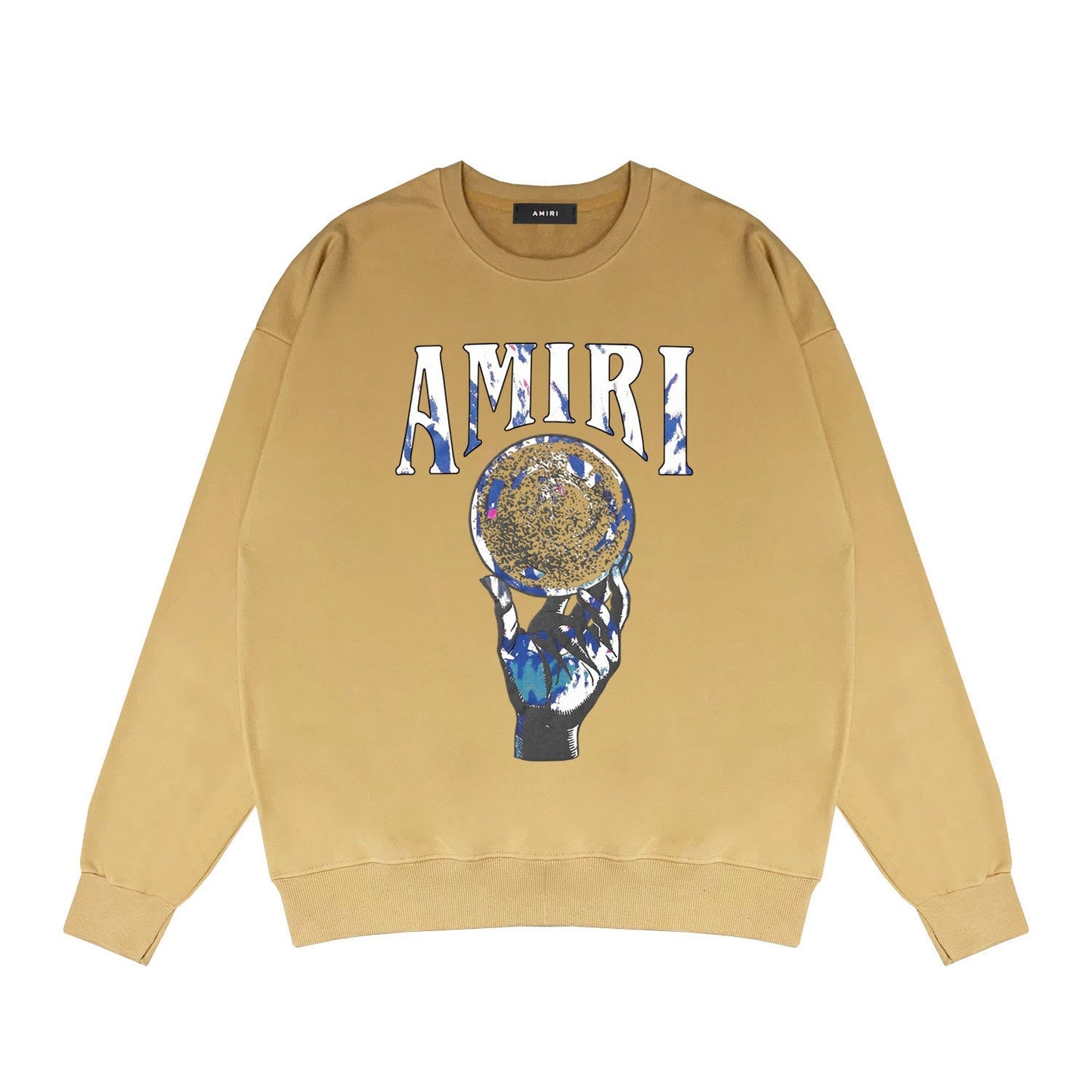 Amiri Long-Sleeve Shirt Personality Printed Crew Neck Sweatshirt