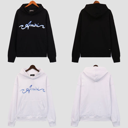 Amiri Hoodie gradual change letter pattern pullover hooded sweater men and women