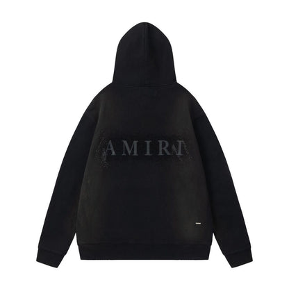 Amiri Hoodie AMI Letter Logo Hot Diamond Printed Hooded Sweater Men and Women