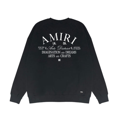 Amiri Long Sleeved Shirt Fashion Brand Crew Sweatshirts round Neck Sweater