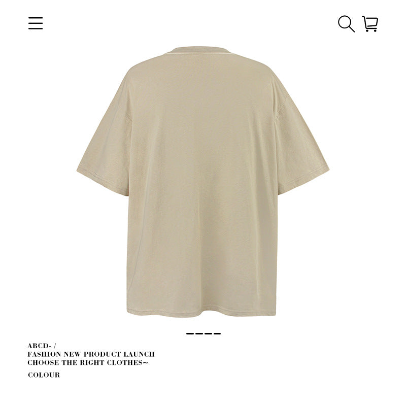 American vintage street T-shirt cotton vintage men's summer loose