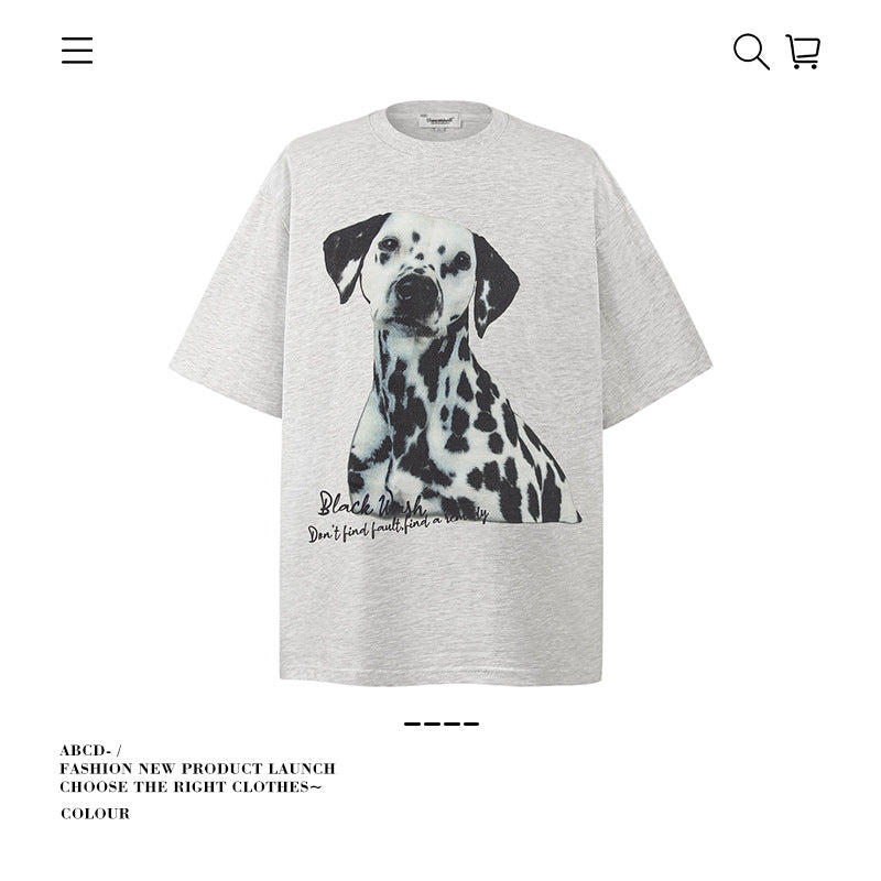American vintage street T-shirt cotton men loose summer