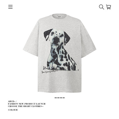 American vintage street T-shirt cotton men loose summer