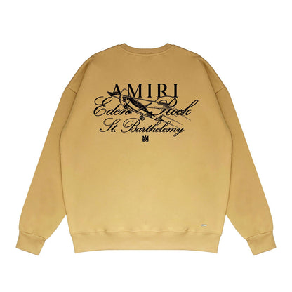 Amiri Long Sleeved Shirt Fashion Brand Crew Sweatshirts round Neck Sweater