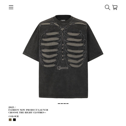 American vintage street T-shirt men's loose cotton