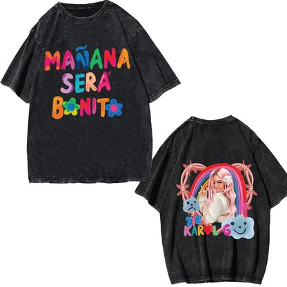 2024Summer Karol G Vintage T-Shirts Manana