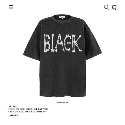 American vintage street T-shirt men's loose cotton