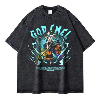2024Portgas D Ace T-shirts Vintage Washed Anime T Shirt