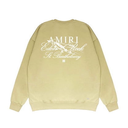 Amiri Long Sleeved Shirt Fashion Brand Crew Sweatshirts round Neck Sweater