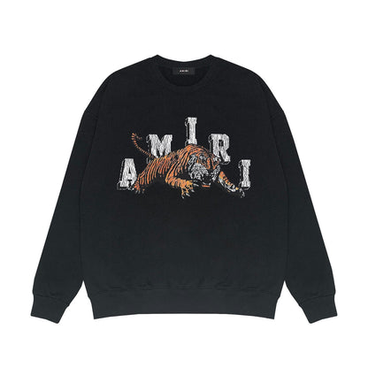 Amiri Long Sleeved Shirt Fashion Brand Crew Sweatshirts round Neck Sweater