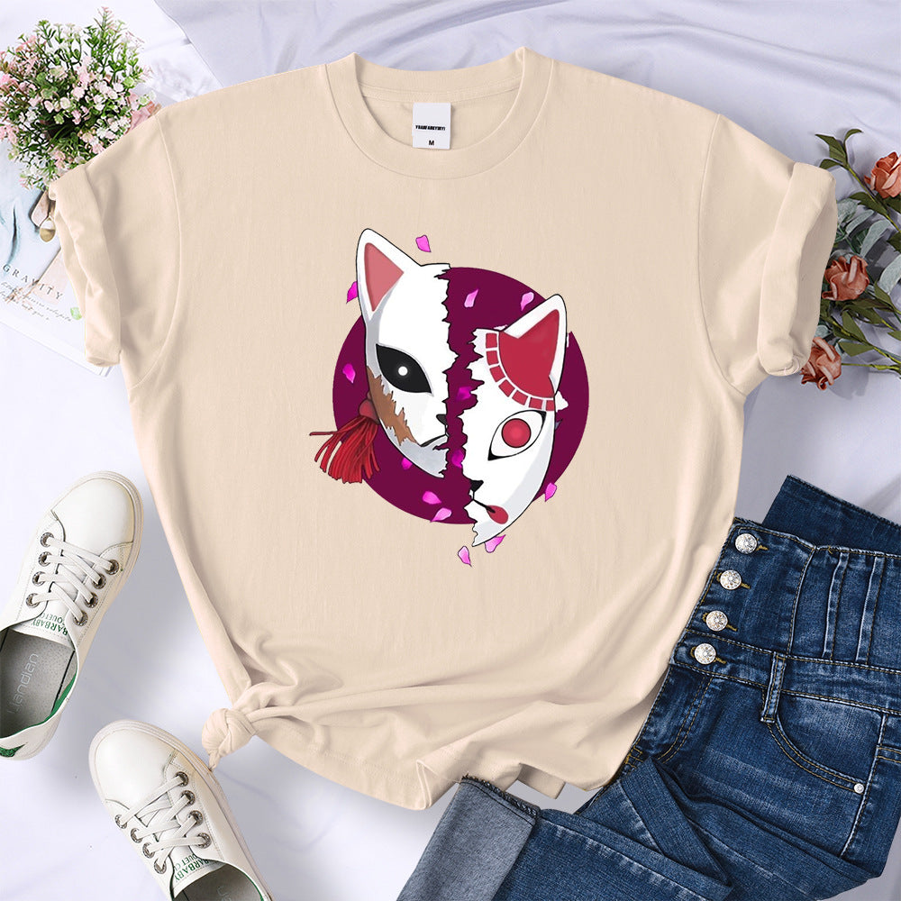 2024Demon Slayer Mask Anime Prints T-Shirt