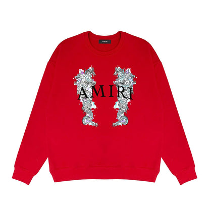Amiri Long Sleeve Shirt Crew Sweatshirts Crew Neck Sweater