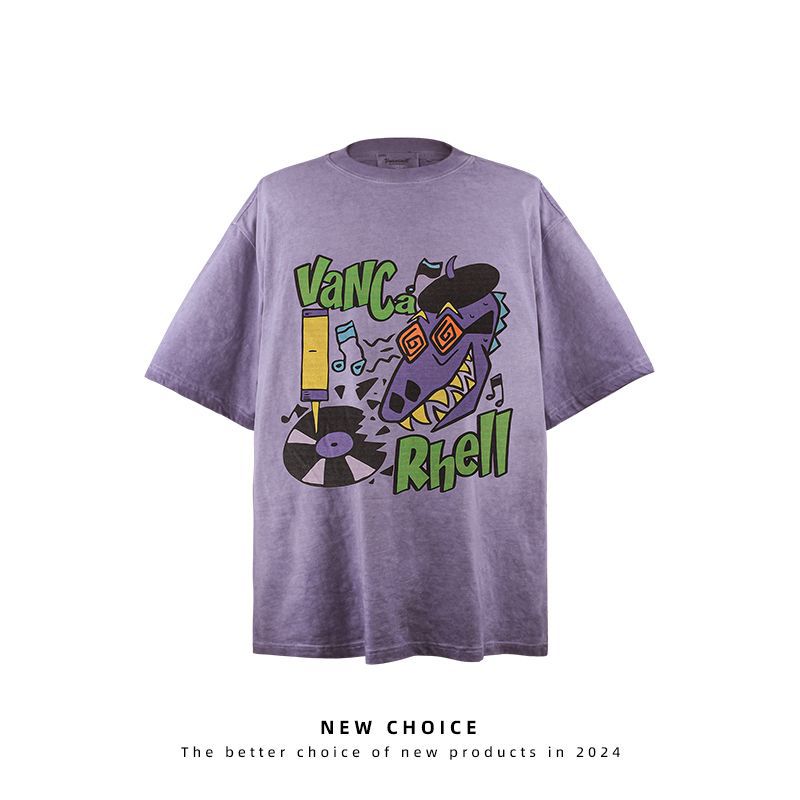 American vintage street T-shirt vintage men's summer loose