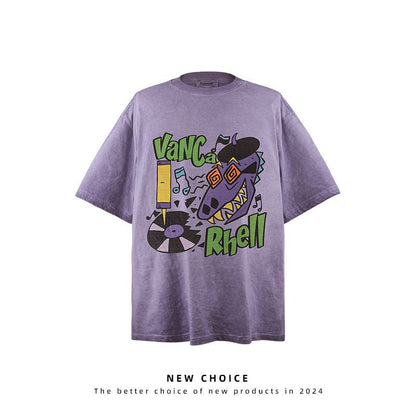 American vintage street T-shirt vintage men's summer loose