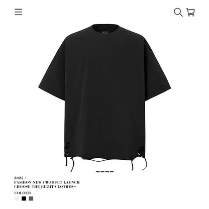American vintage street T-shirt cotton men loose summer