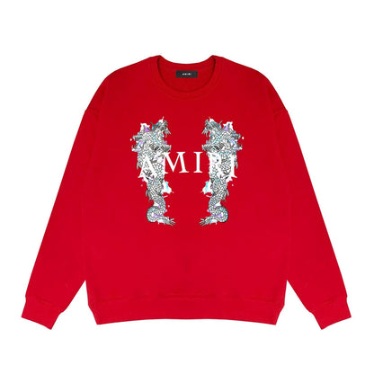 Amiri Long Sleeve Shirt Crew Sweatshirts Crew Neck Sweater