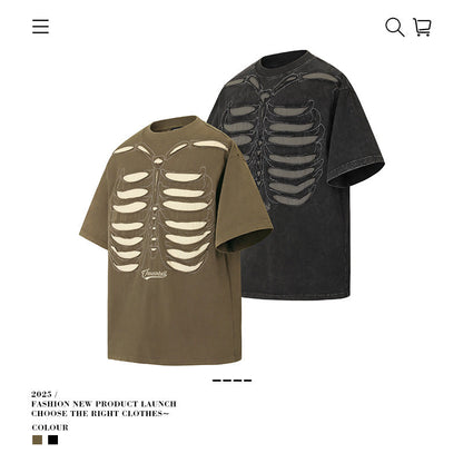 American vintage street T-shirt men's loose cotton