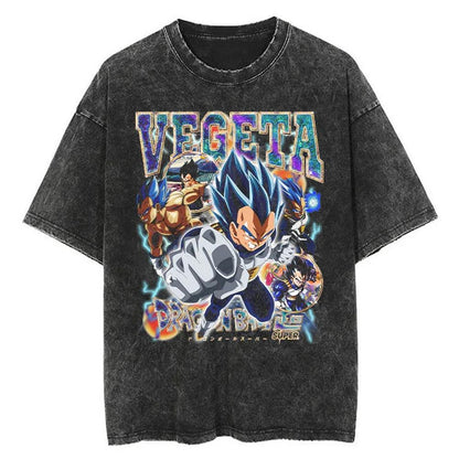 2024Men Tshirt Washed Black Vintage Japanese Anime Dragon (Prat 2)