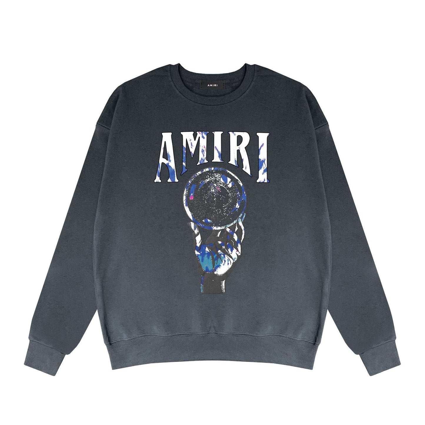 Amiri Long-Sleeve Shirt Personality Printed Crew Neck Sweatshirt