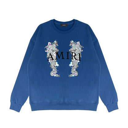 Amiri Long Sleeve Shirt Crew Sweatshirts Crew Neck Sweater