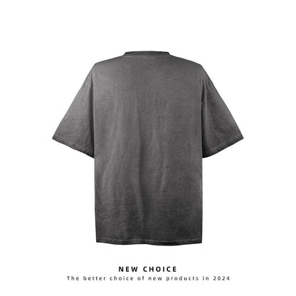 American vintage street T-shirt retro men's summer loose casual half-sleeved shirt