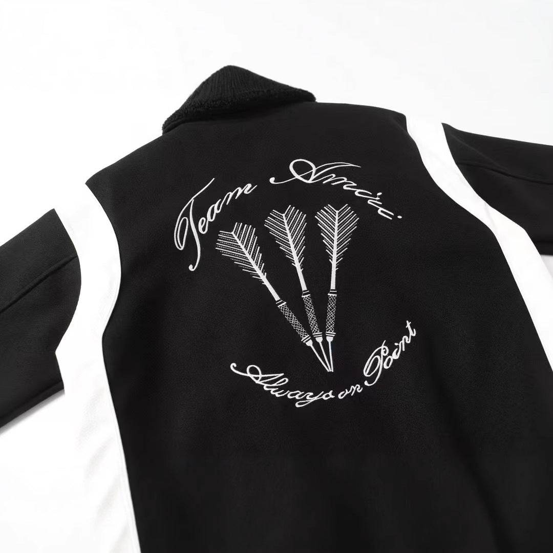 Amiri Jacket AMI Embroidered Casual Long Sleeve Baseball Uniform for Men and Women