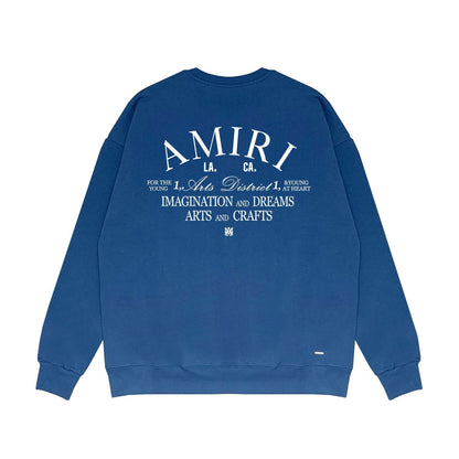 Amiri Long Sleeved Shirt Fashion Brand Crew Sweatshirts round Neck Sweater