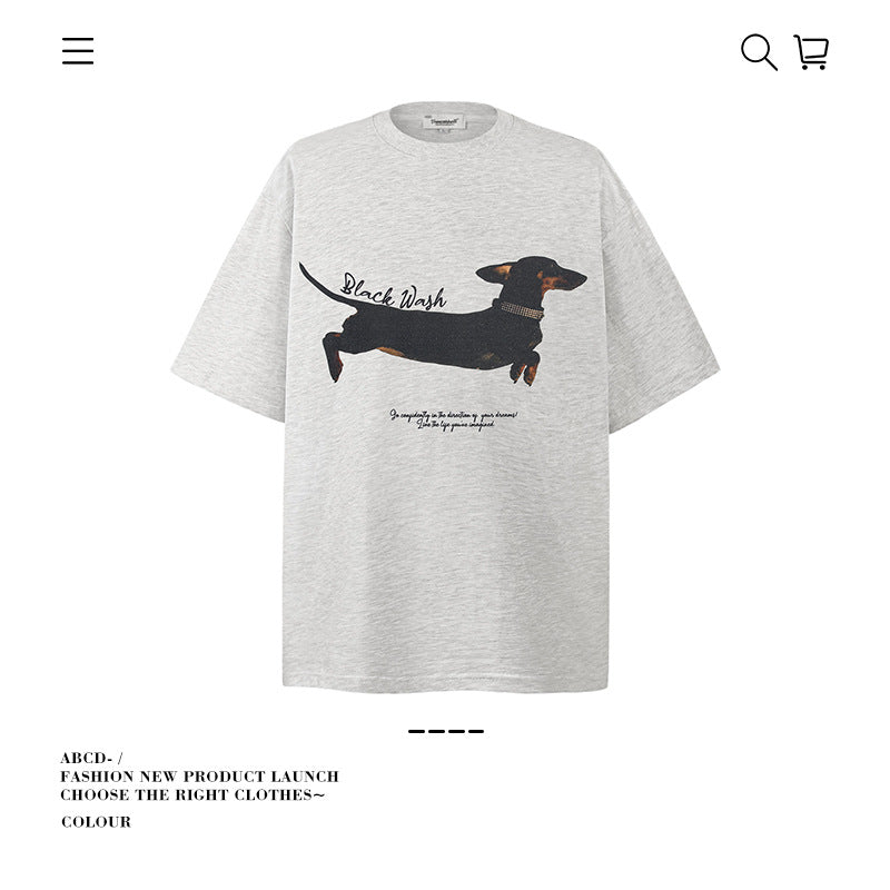 American vintage street T-shirt cotton men loose summer