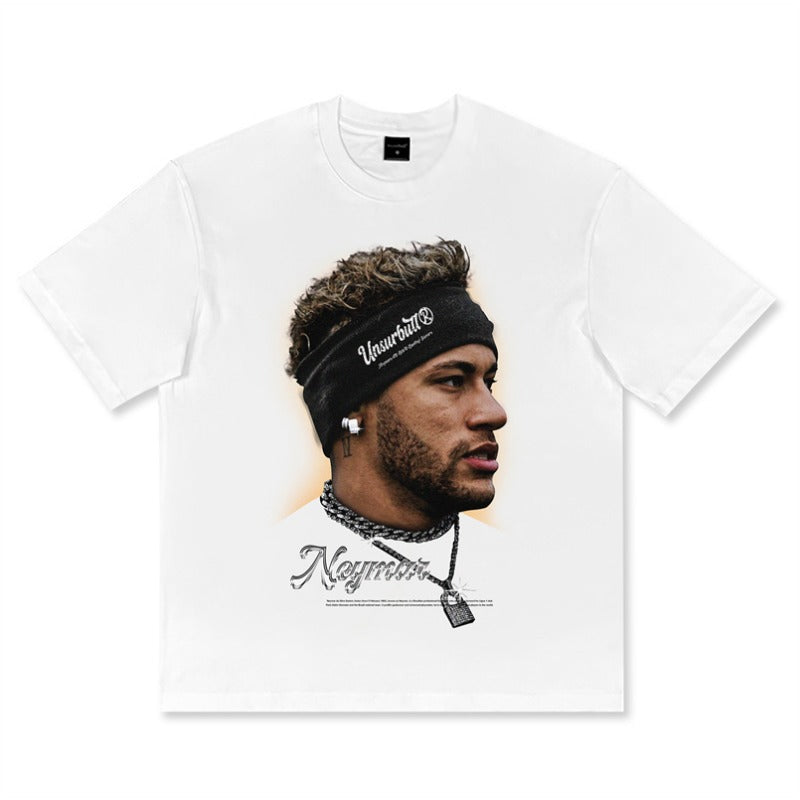 American vintage cotton loose short sleeve cotton football