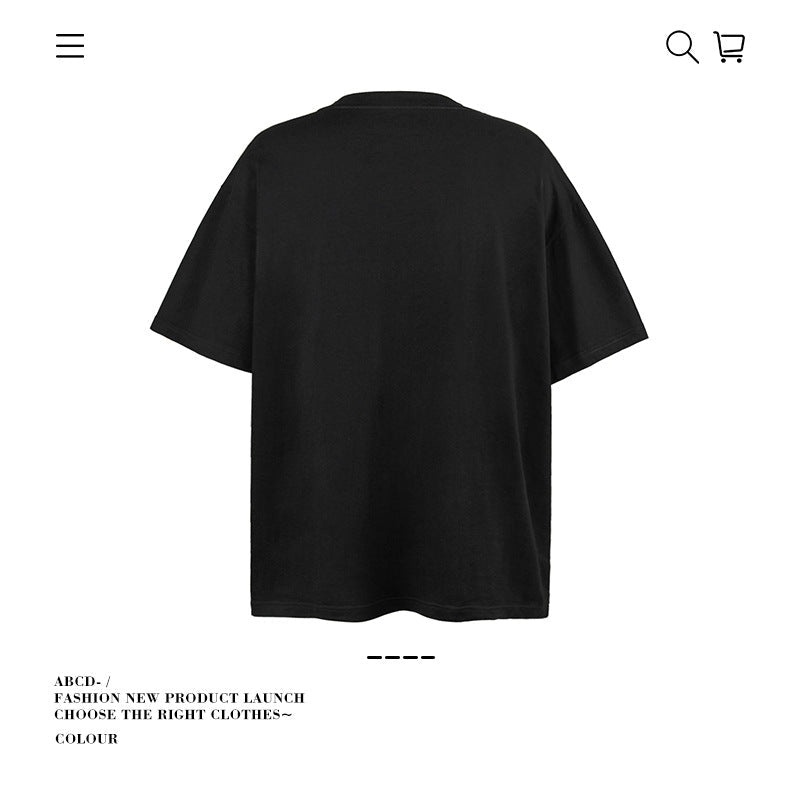 American vintage street T-shirt pure cotton men's and women's summer loose