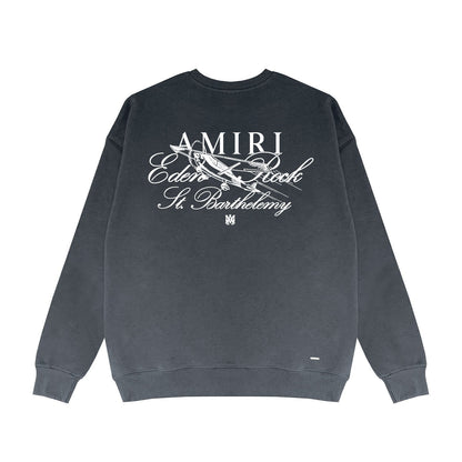 Amiri Long Sleeved Shirt Fashion Brand Crew Sweatshirts round Neck Sweater