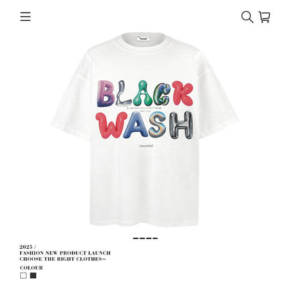American vintage street T-shirt men's loose casual half-sleeved shirt