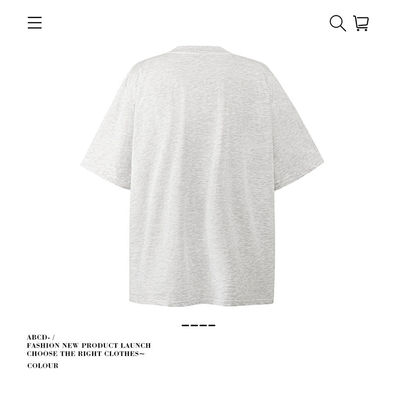 American vintage street T-shirt pure cotton men's and women's summer loose