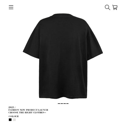 American vintage street T-shirt loose vintage pure cotton men and women summer
