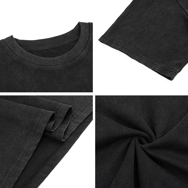 American vintage street T-shirt retro men's loose half-sleeved shirt