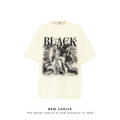 American vintage street T-shirt retro men loose