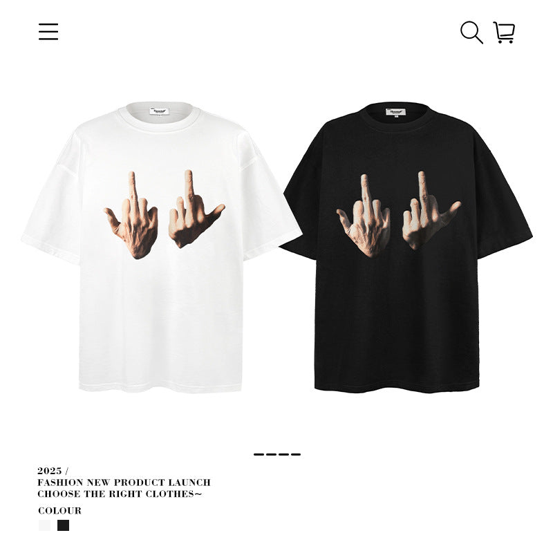 American vintage street T-shirt men's and women's loose tops