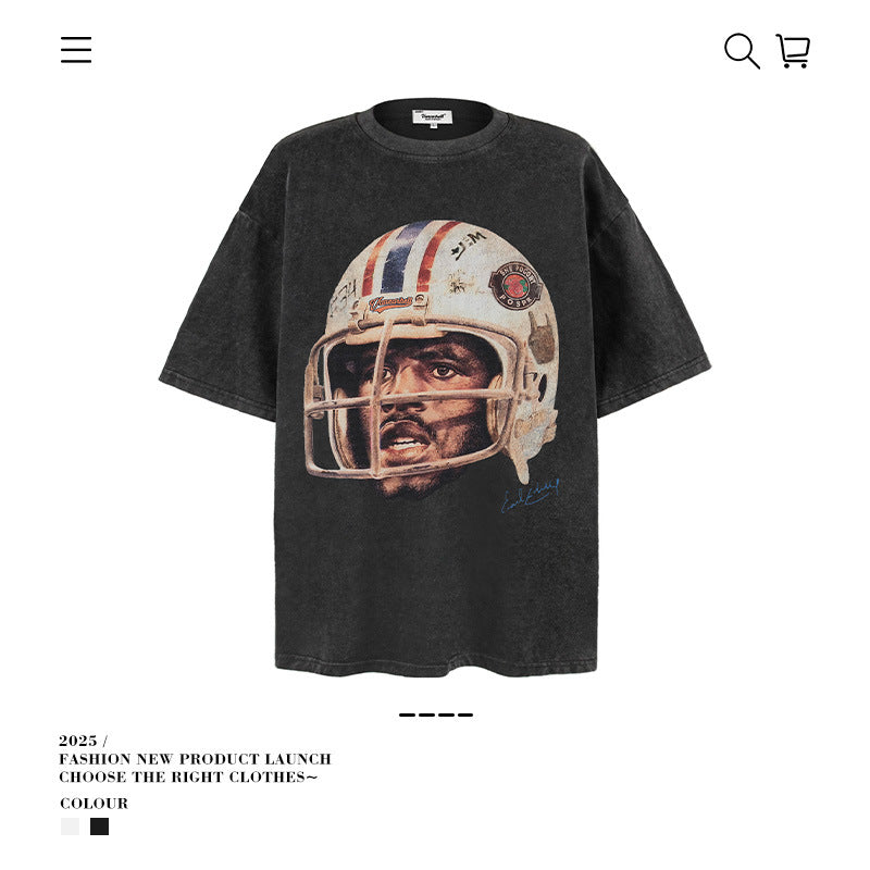 American vintage street T-shirt vintage summer men's loose