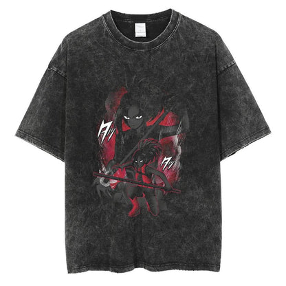 20242024 Fashion Streetwear Men Washed T Shirt Anime