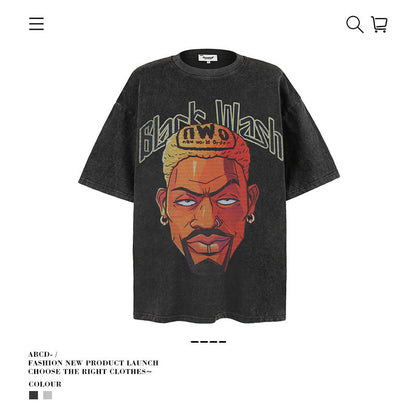 American vintage street T-shirt men's loose top